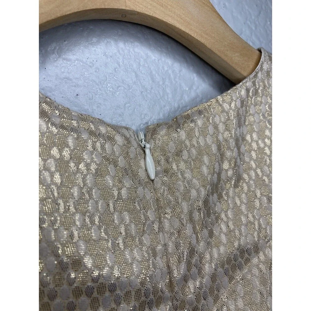Gymboree Girls Size 7 Dress Gold Metallic Jeweled Lined Bling Embellished
